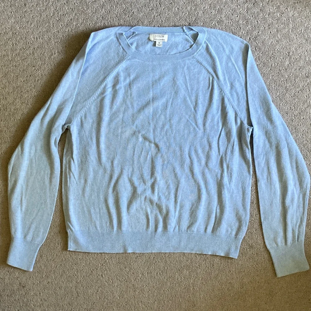 J. Crew blue cotton-cashmere sweater, Sz Medium.